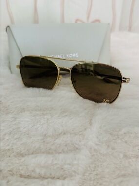 Michael Kors Gold Frame Sunglasses with Brown Lenses